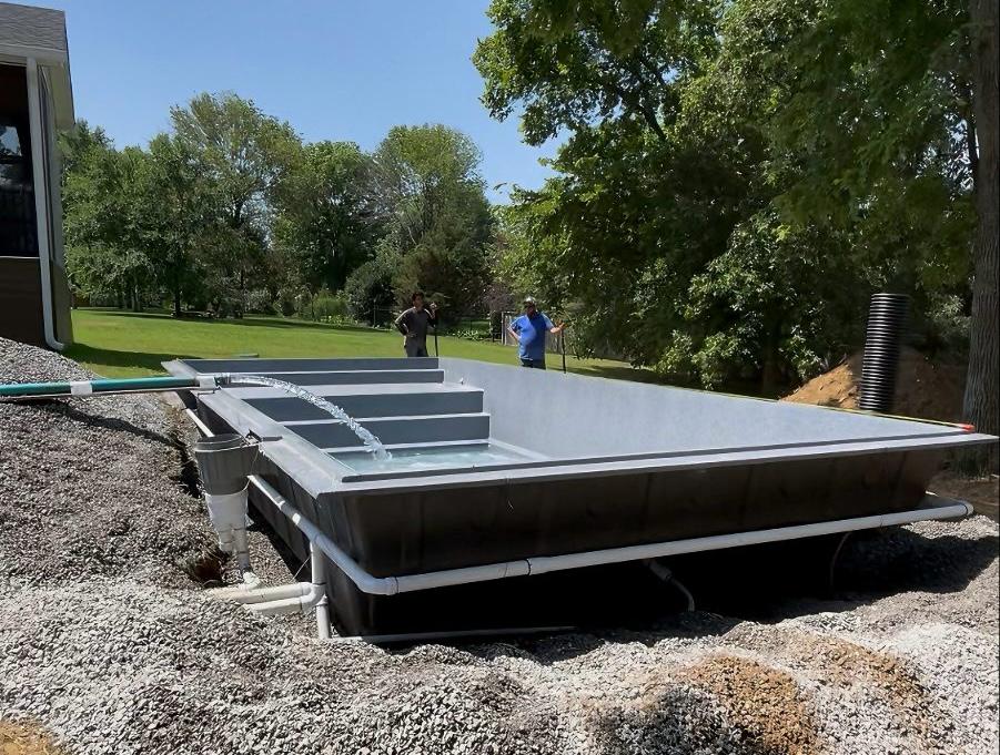 fiberglass pool hydraulic installation