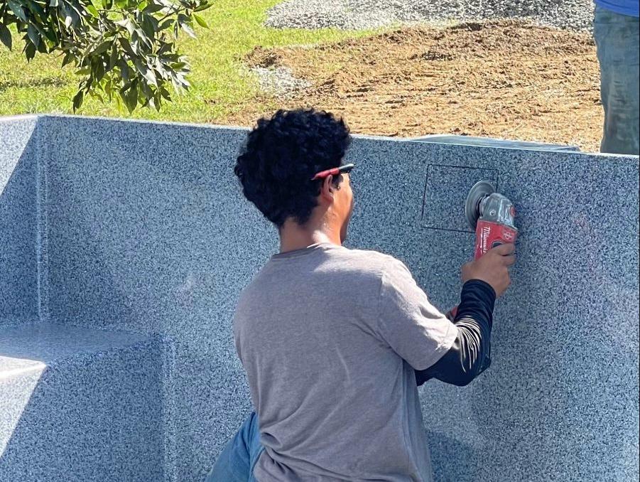 fiberglass pool technical finishing