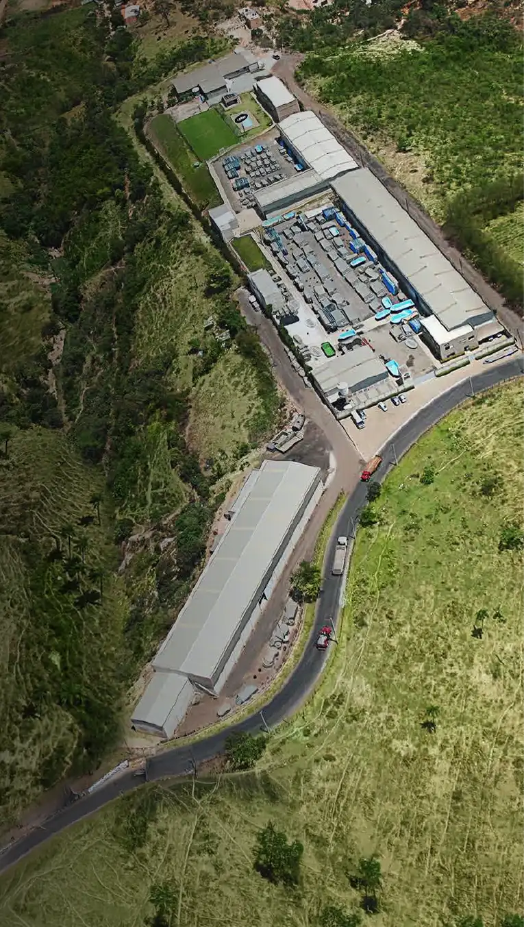 Aerial view of the Fiber factory — more than a pool manufacturer