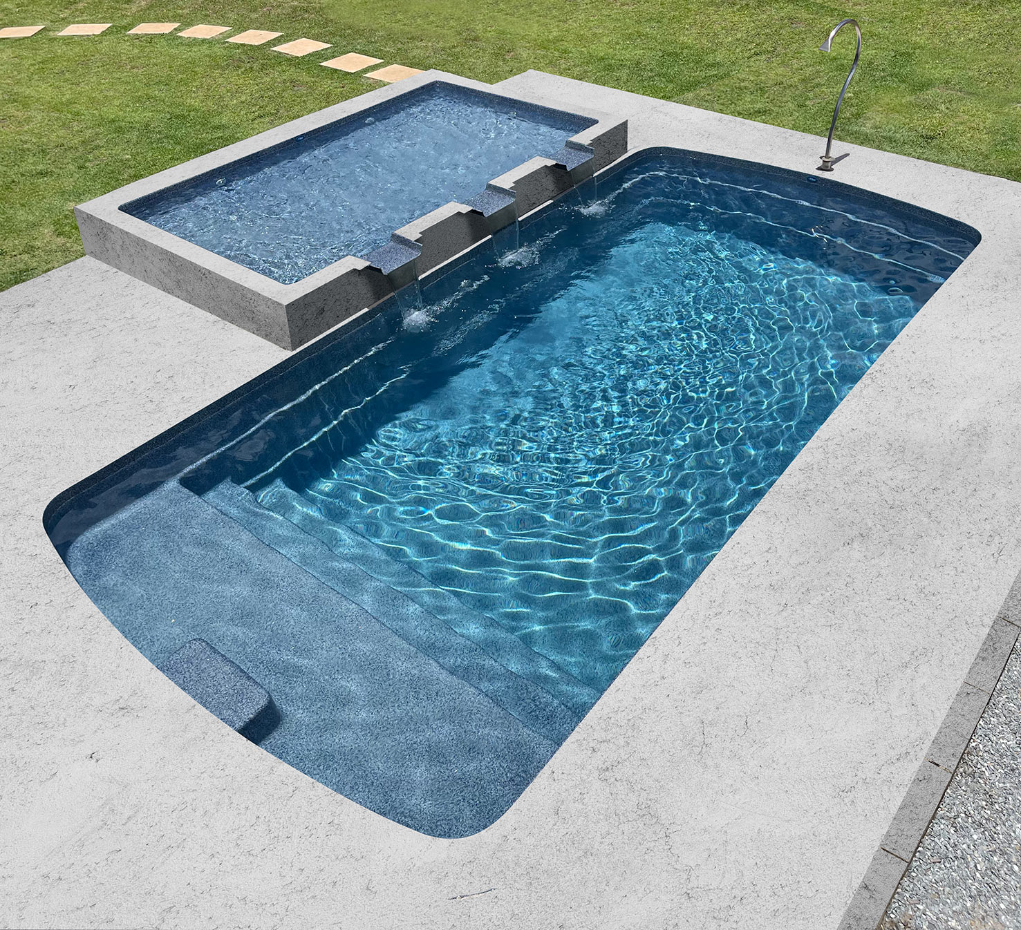 Fiberglass pool granite effect color