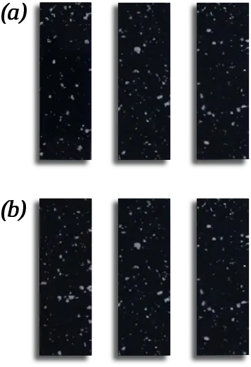 Granita™ sample before and after chemical resistance testing